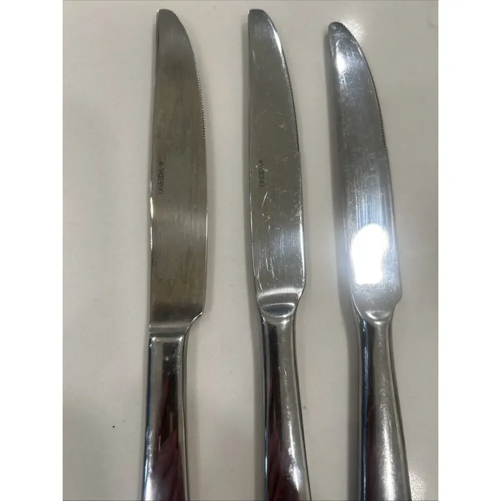 Oneida‎ Stainless Mooncrest Set Of 3 Dinner Knives 9.5” Flatware 18/10